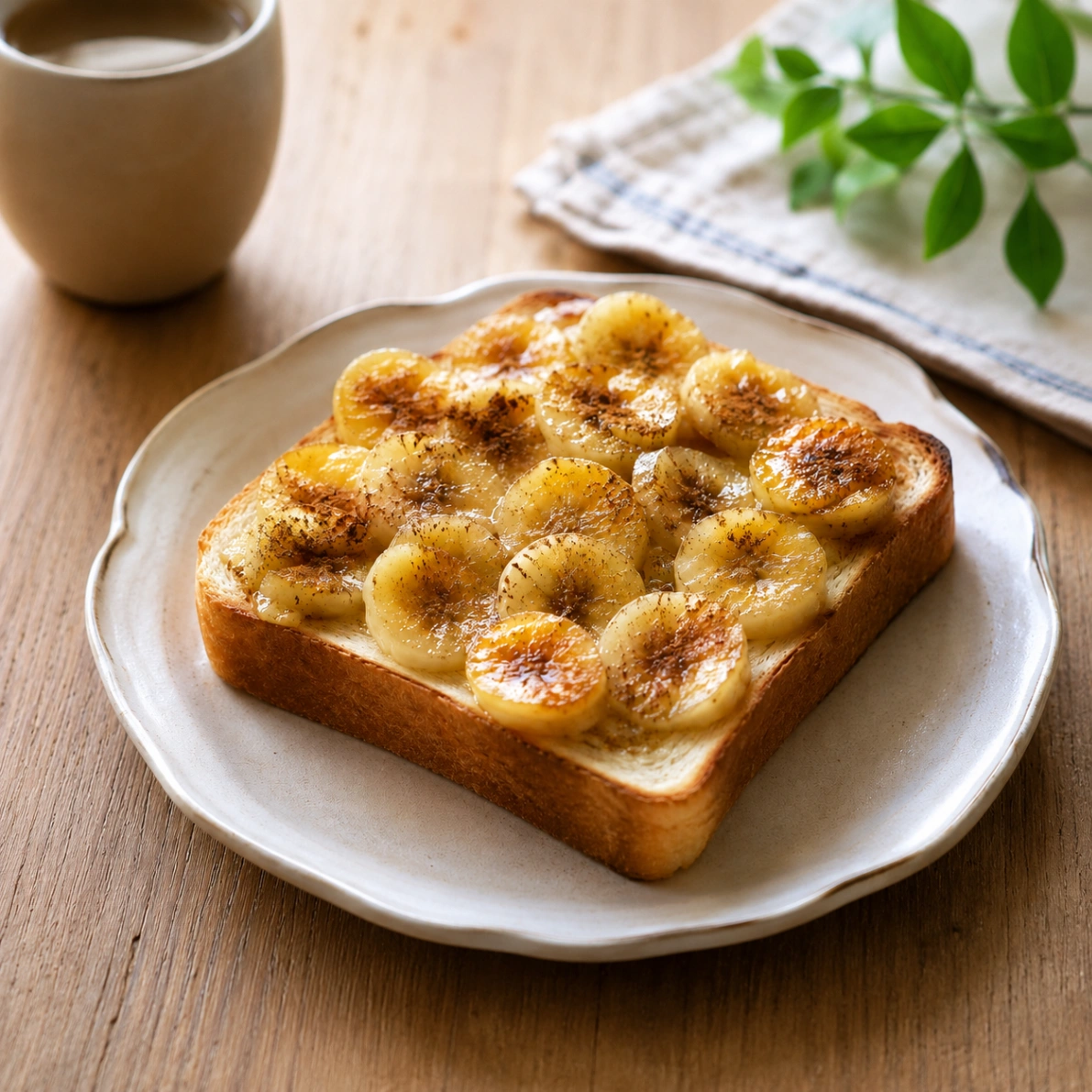 コストコのオーガニックバナナで作る焼きバナナトースト