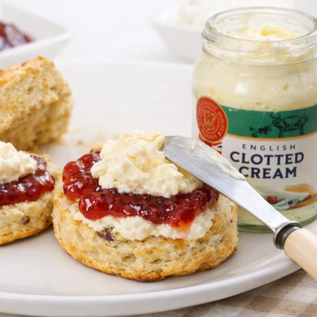スコーンに塗ったコストコクロテッドクリームプレーン